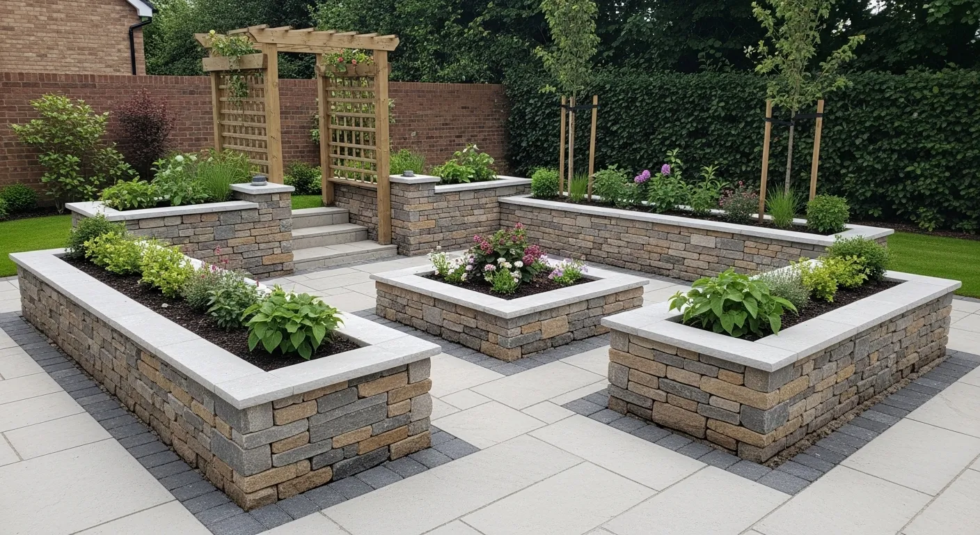 Raised Stone Planters