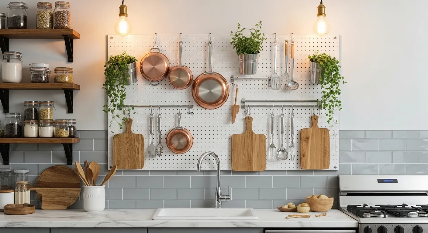 Pegboard Kitchen Wall