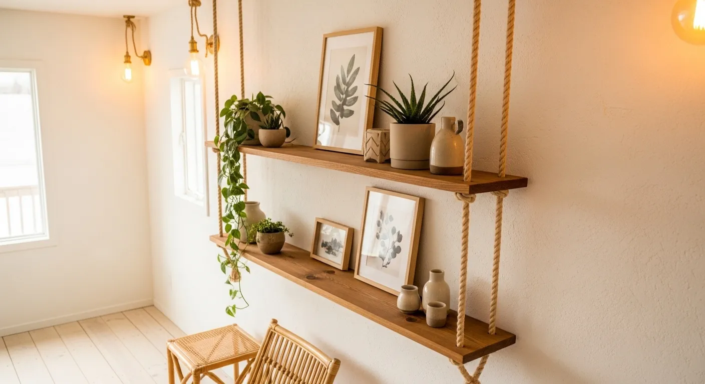 Rope Hanging Shelves