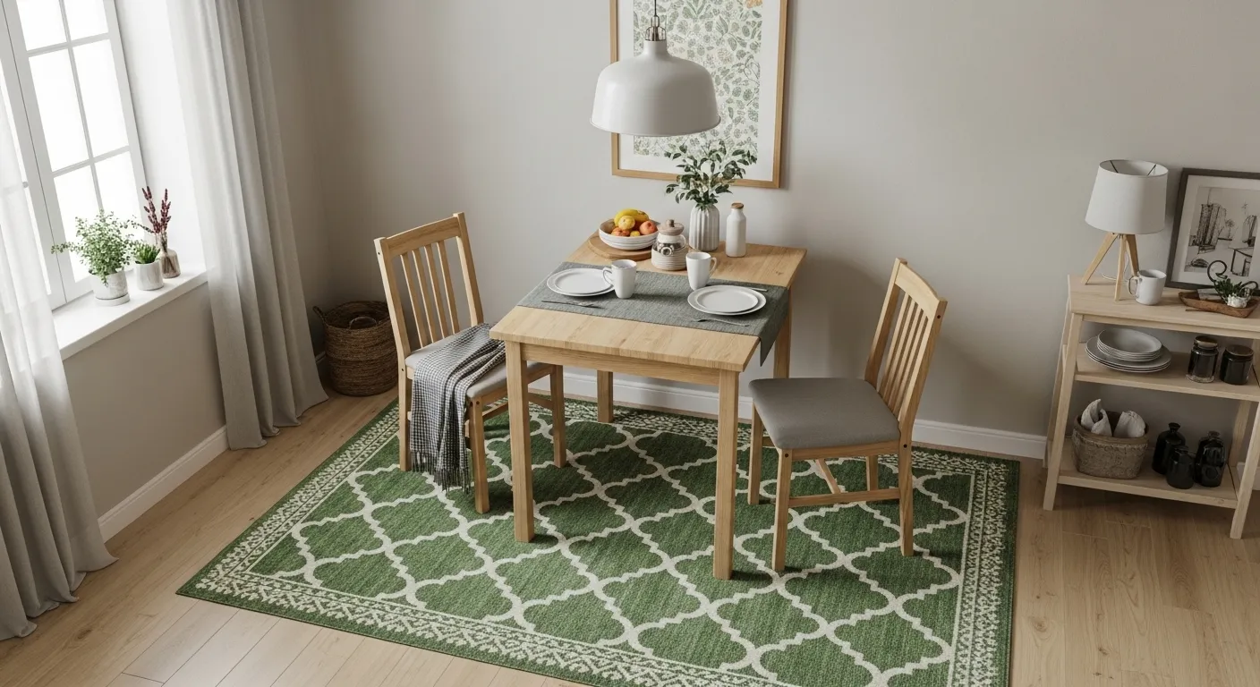 Green Patterned Rug