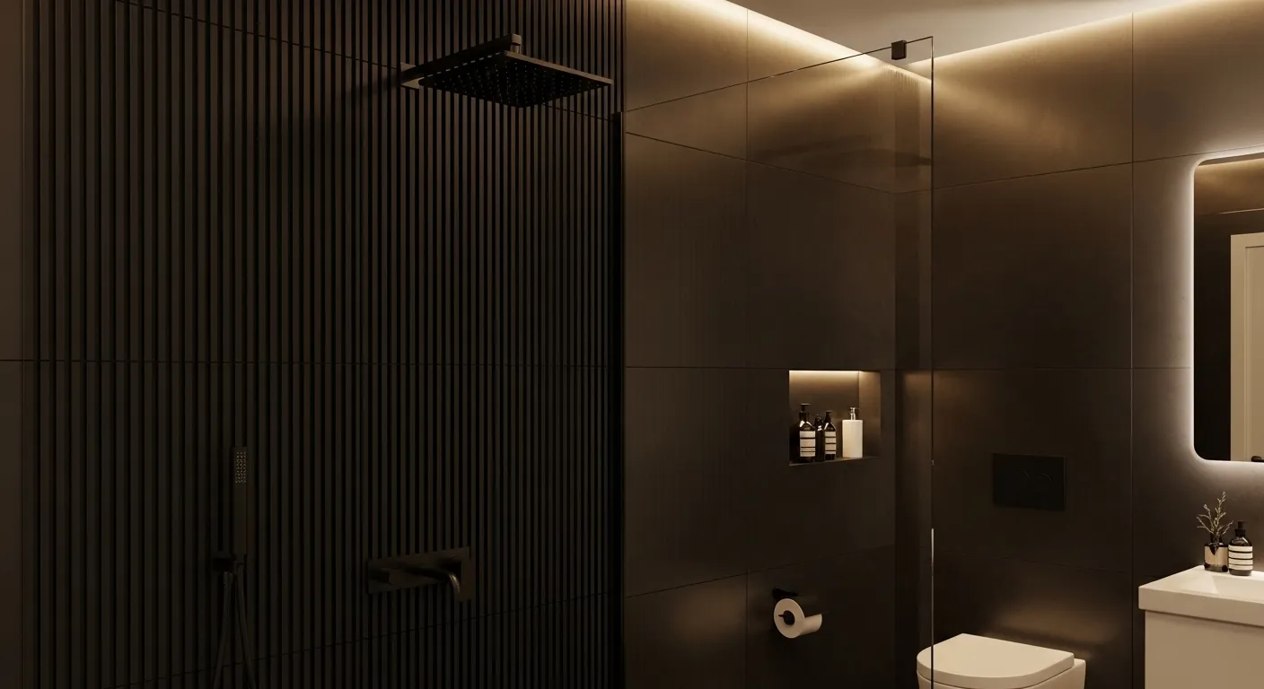 modern black bathroom shower ideas