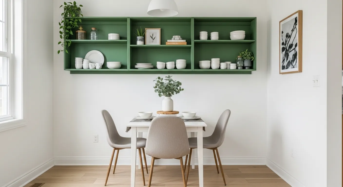 Green Open Shelving