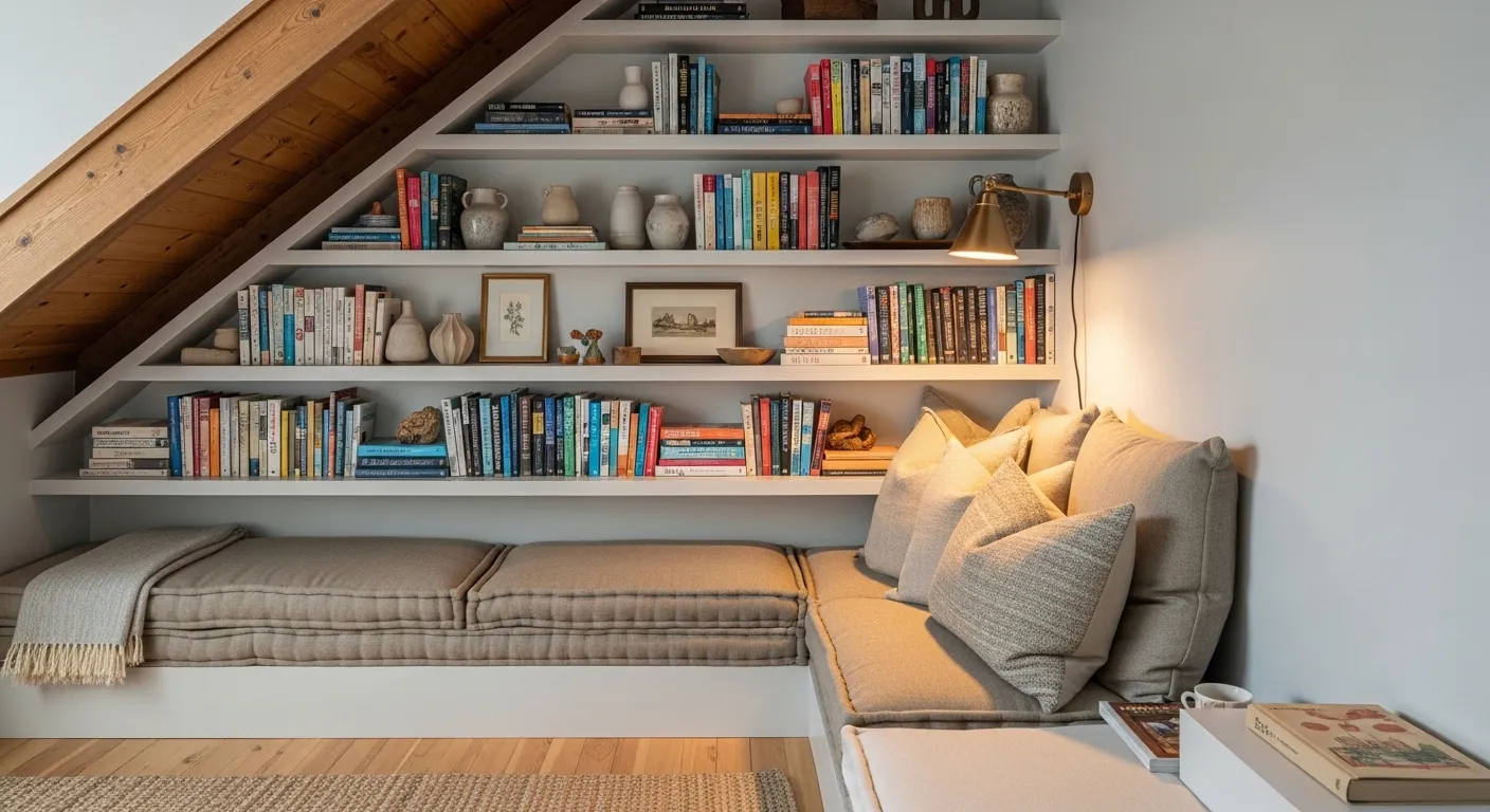 Angled Ceiling Bookshelf