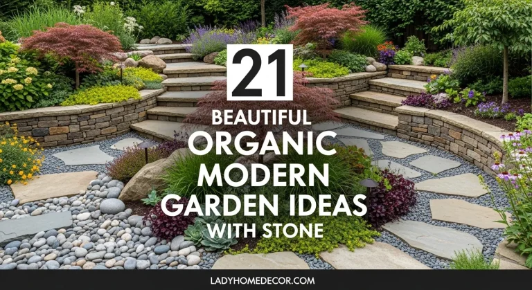 organic modern garden ideas with stone