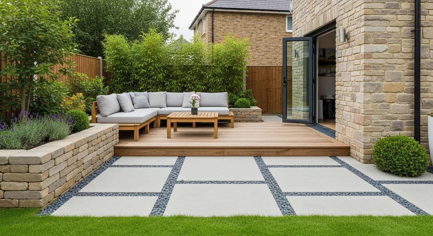 Stone and Wood Deck