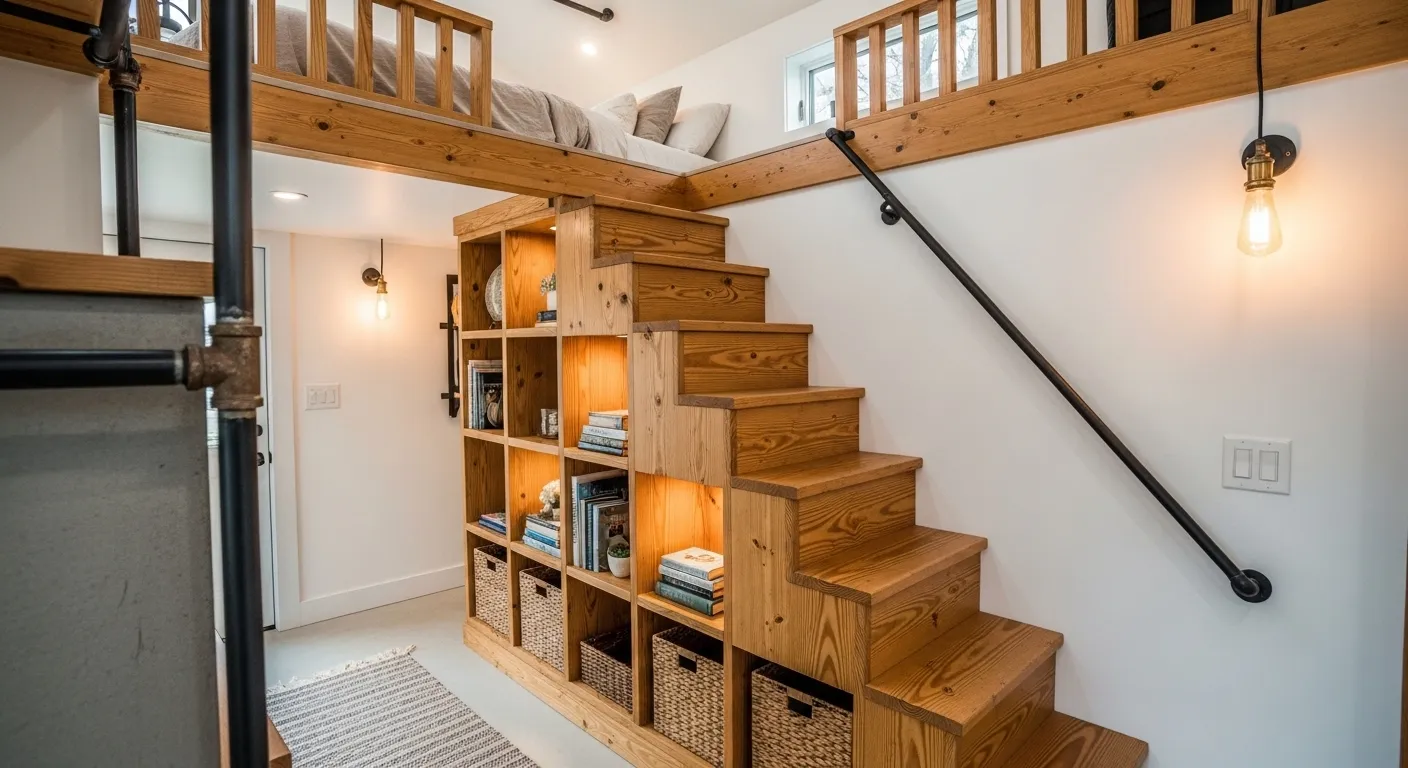 Ladder Stair Storage