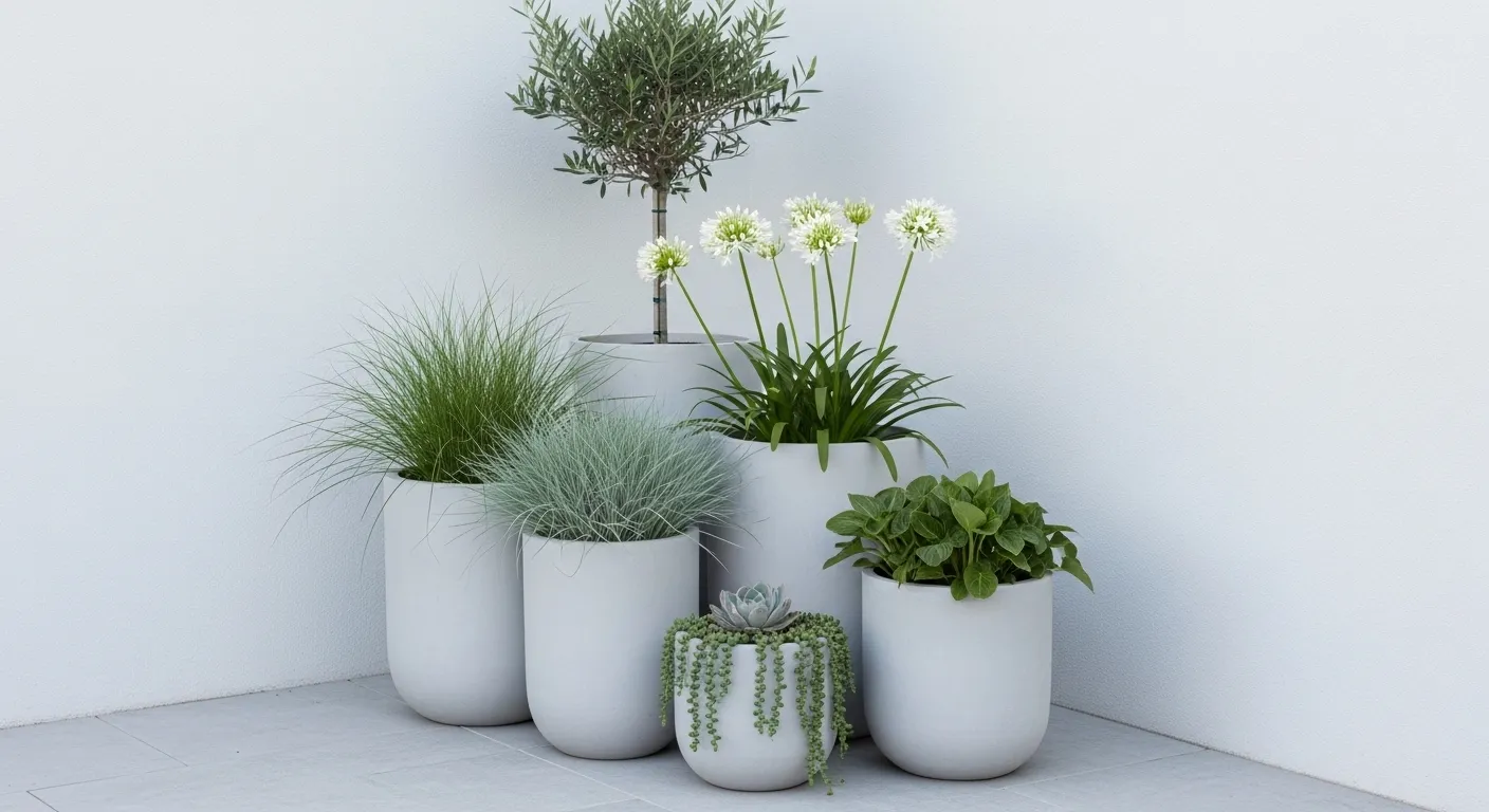 Concrete Planter Clusters