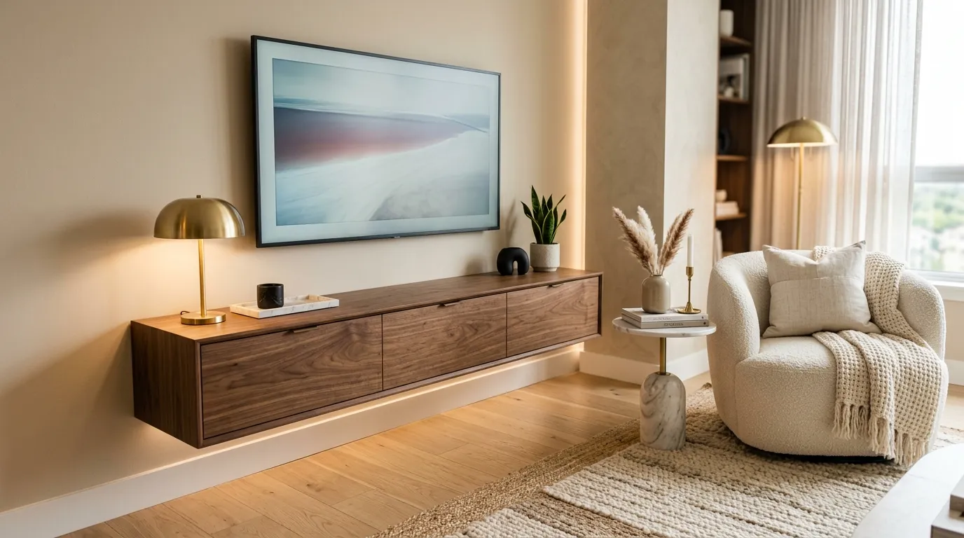 Floating Wood Console
