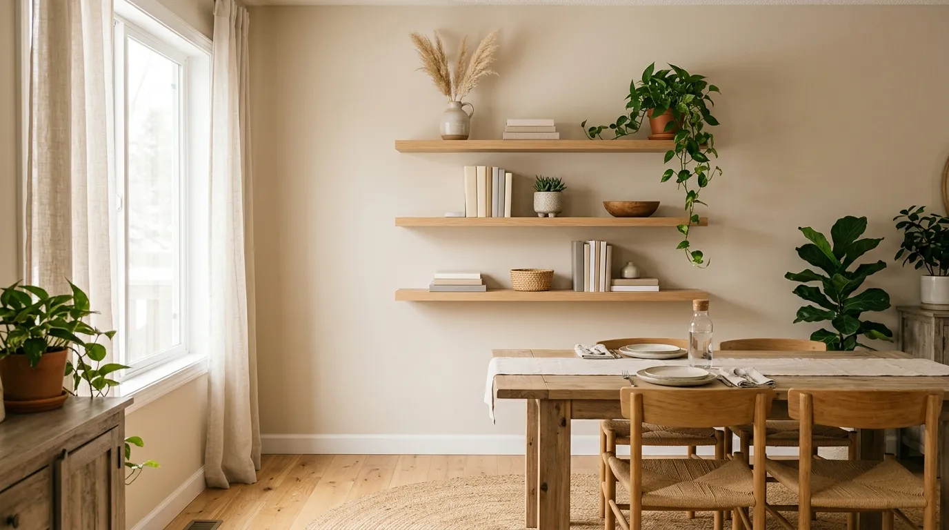 Floating Wood Shelves