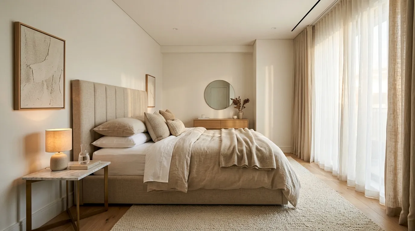 Layered Beige Bedding