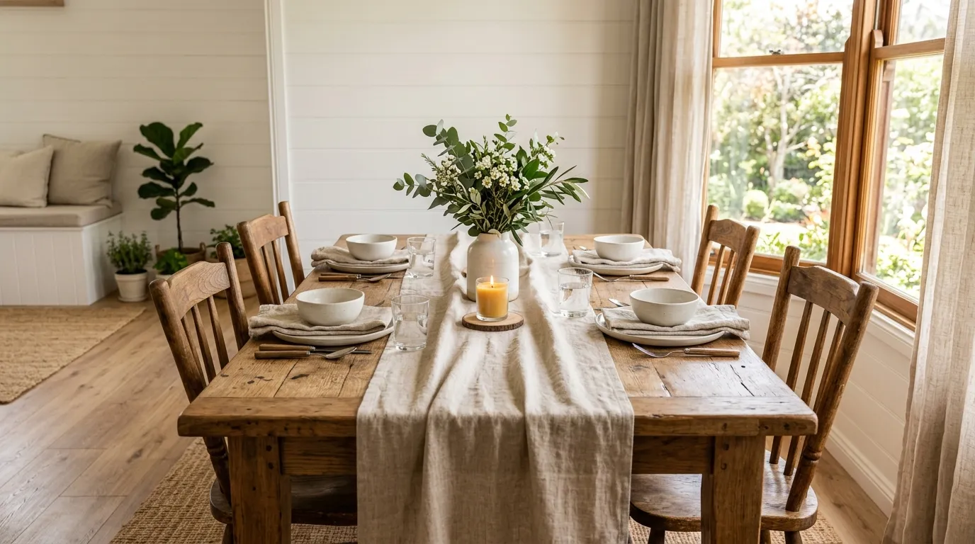 Neutral Linen Runner