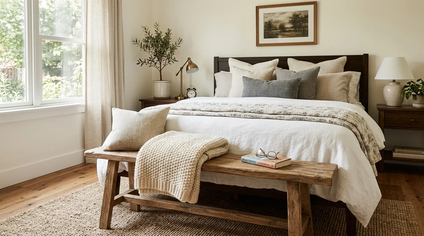 Wooden Bench Footboard