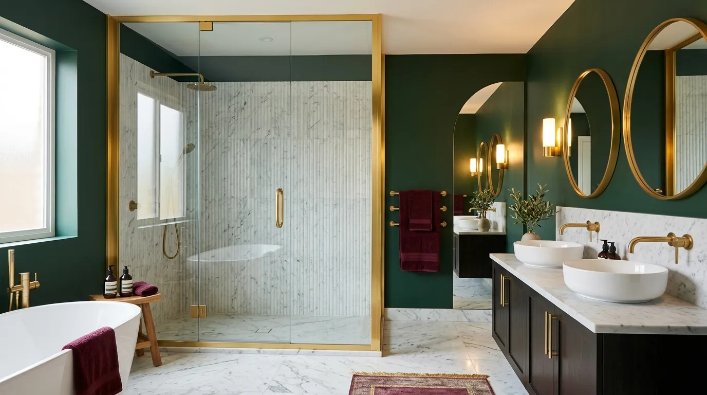 Glass and Gold Shower Frame