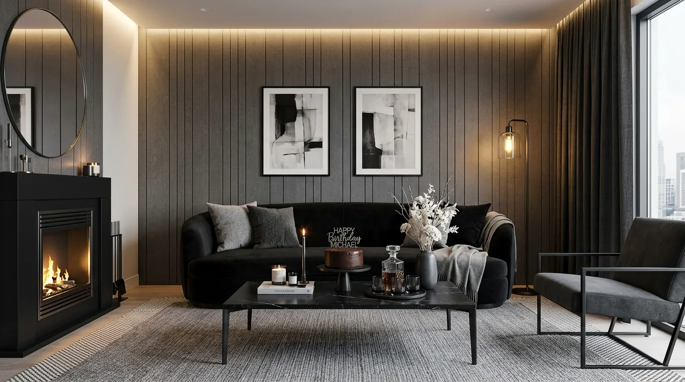 Monochrome Lounge Decor