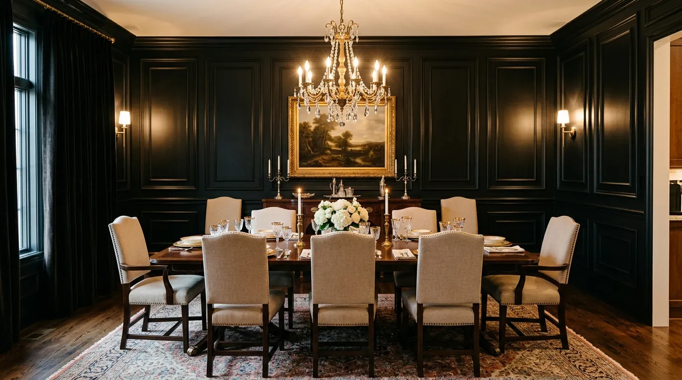 Black Paneled Walls