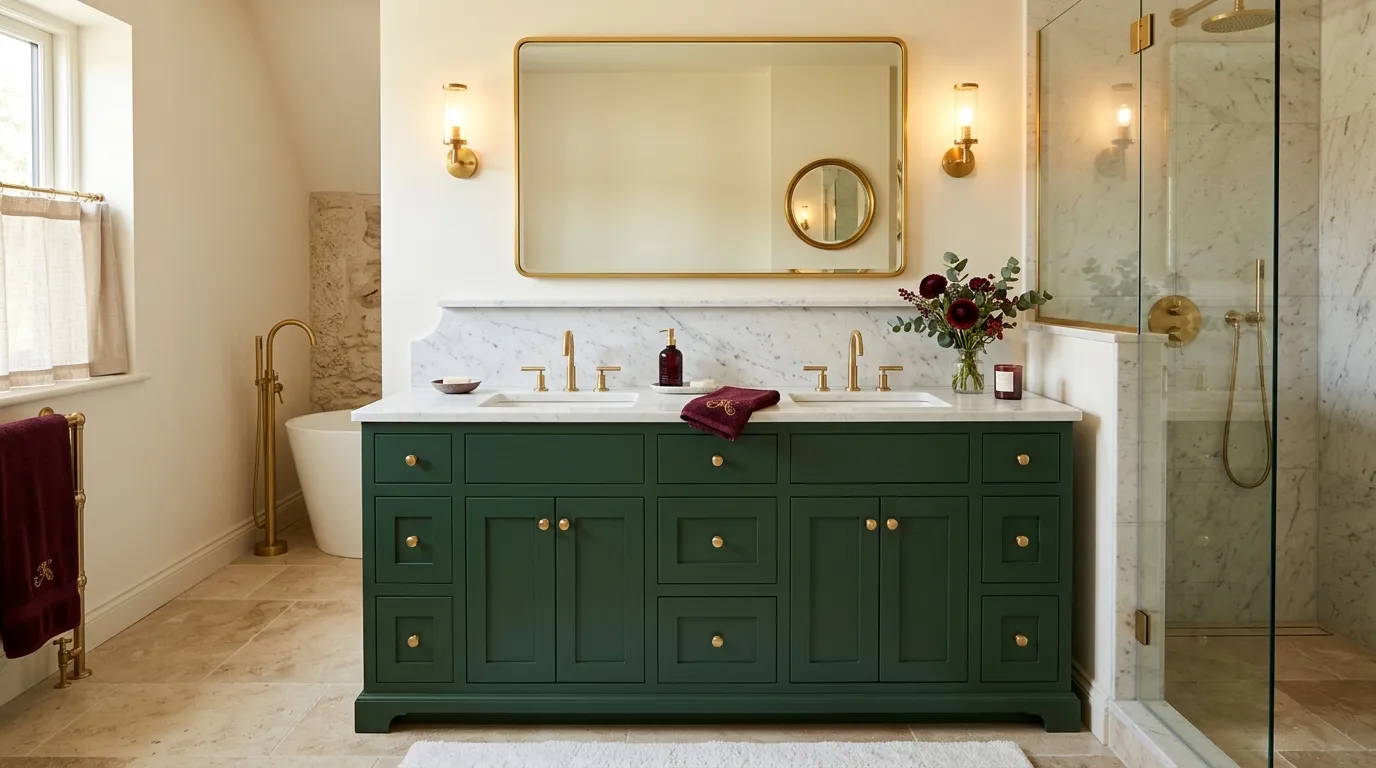Green and Marble Vanity