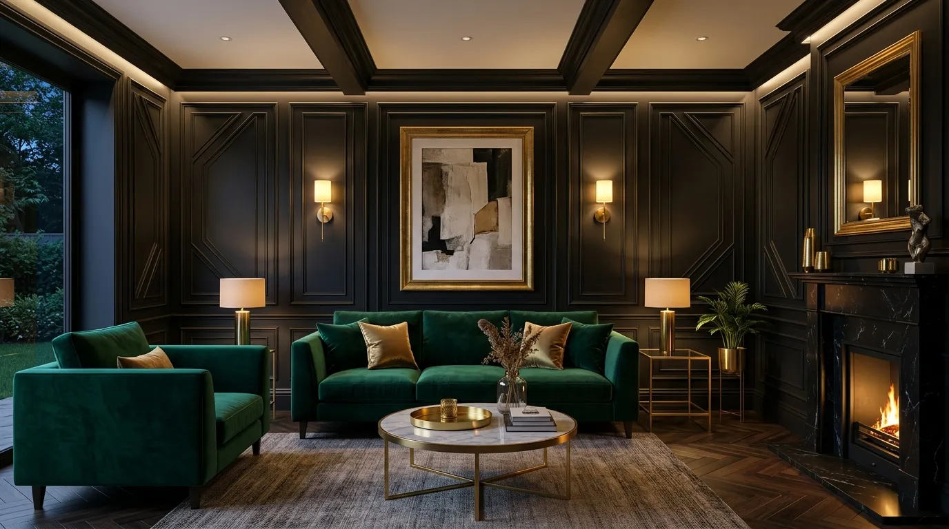 Black Paneled Walls