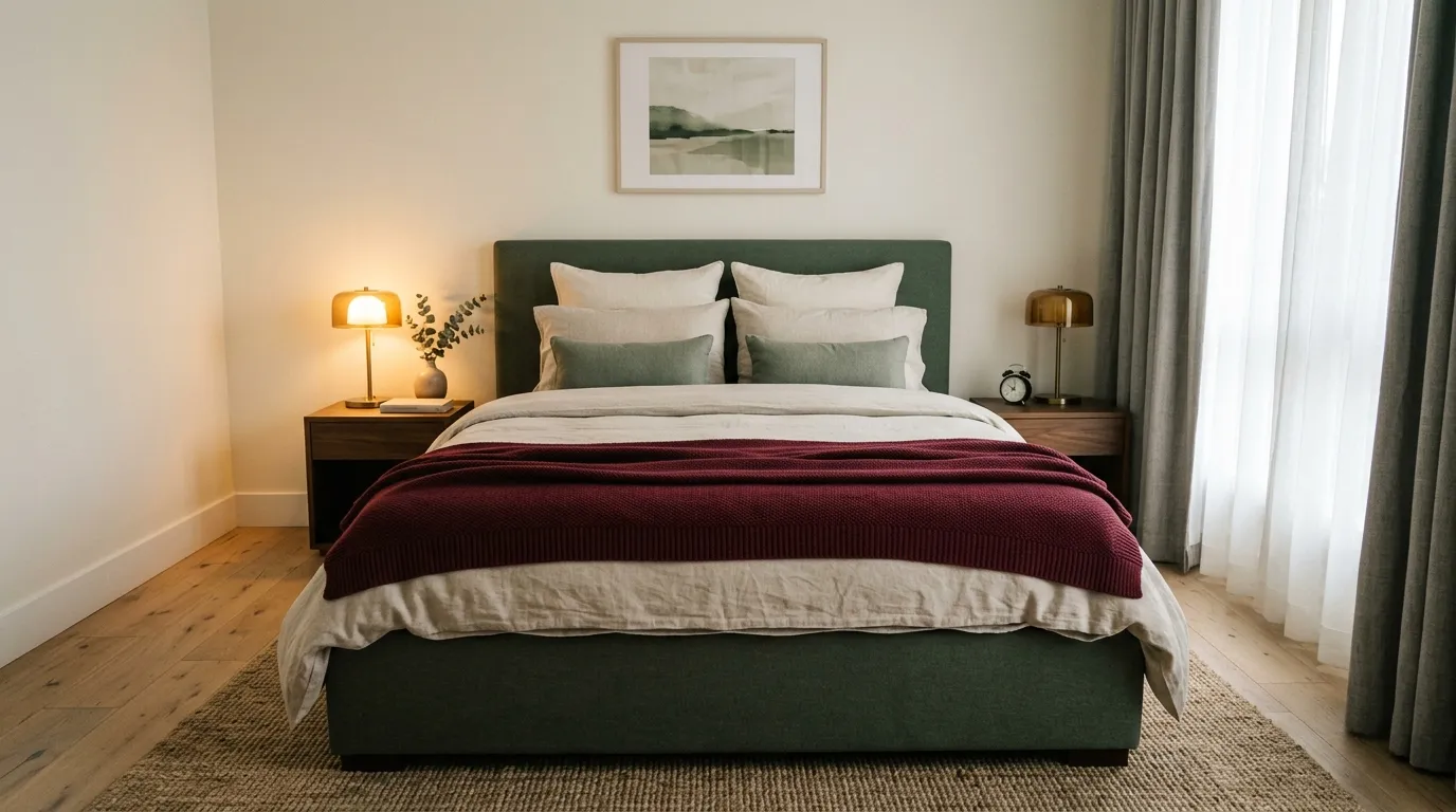 Burgundy Bed Throw