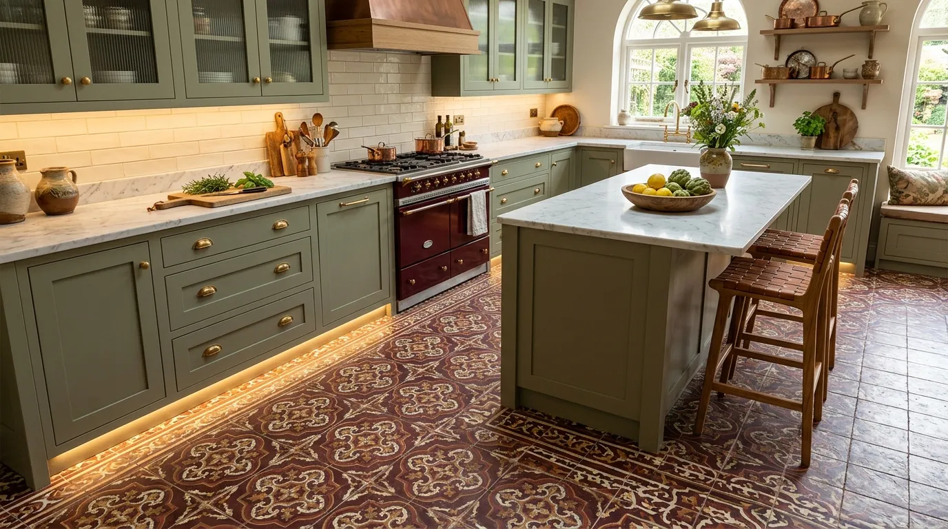 Burgundy Tile Flooring