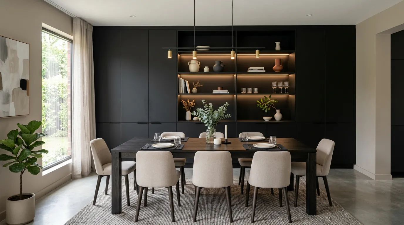 Black Built-In Storage