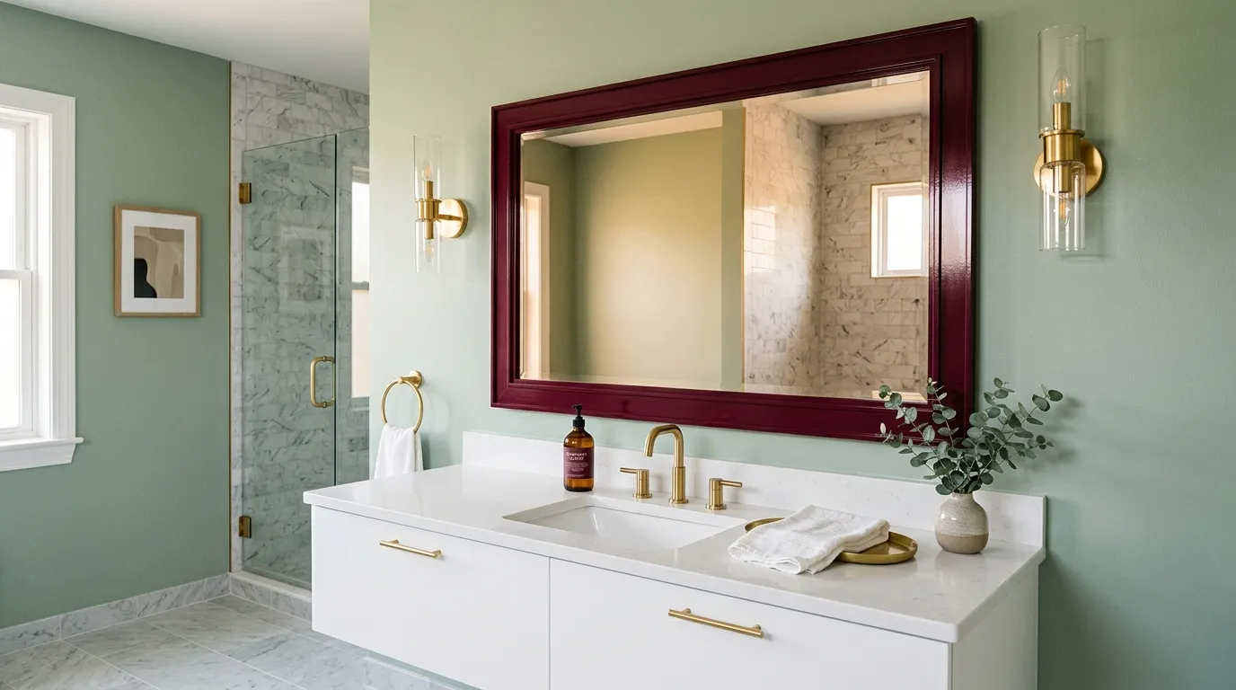 Burgundy Mirror Frame