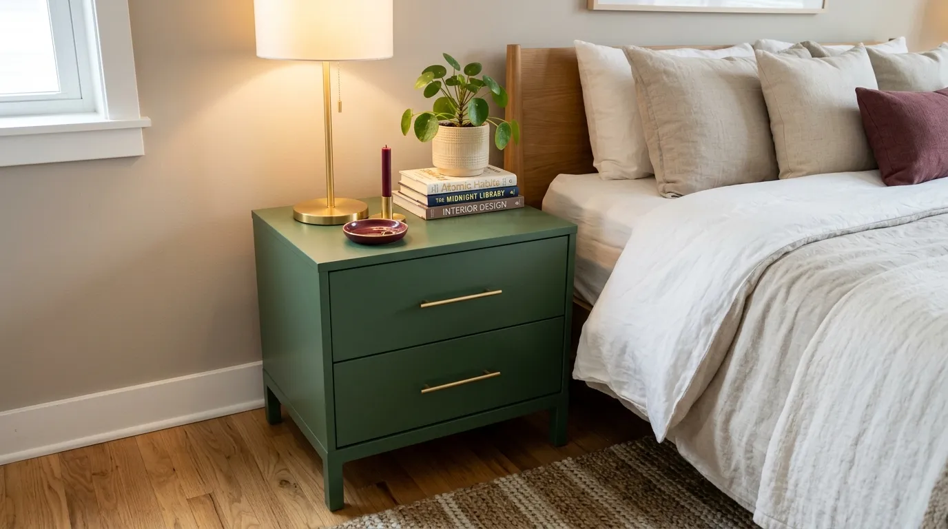 Green Nightstand Styling