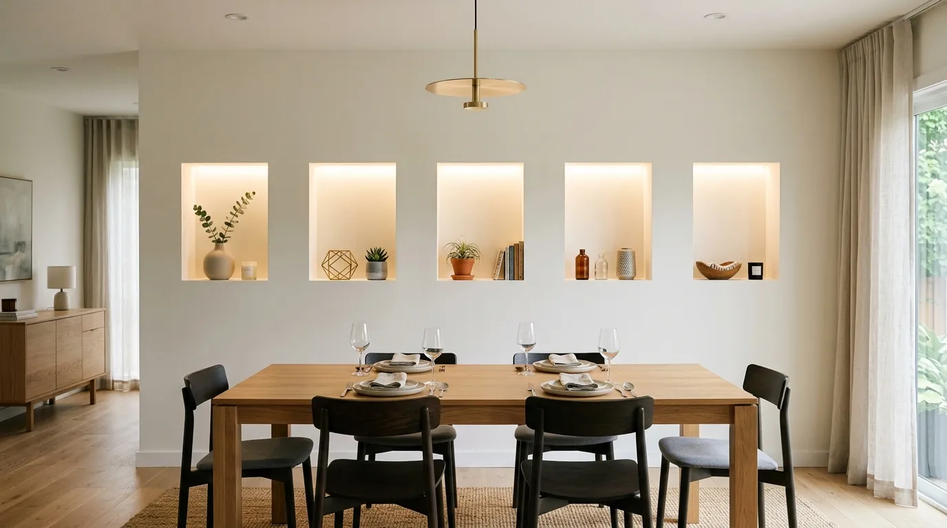 Warm Lighting Shelves