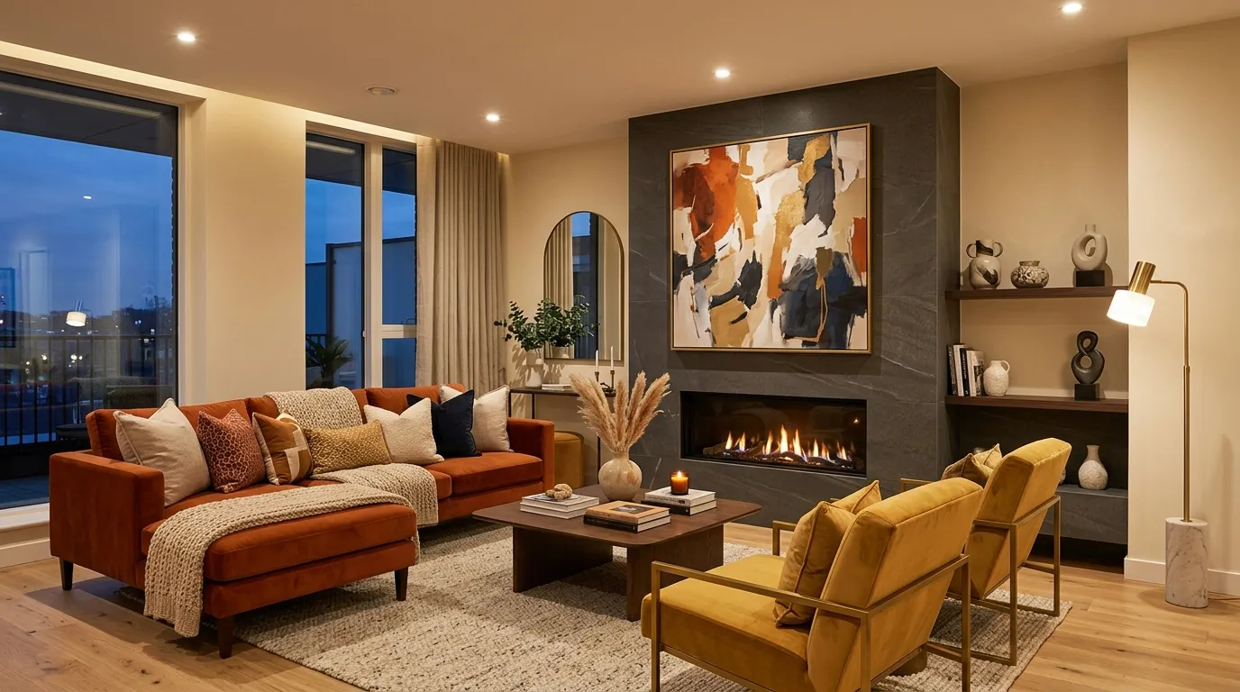 Golden Fireplace Focus