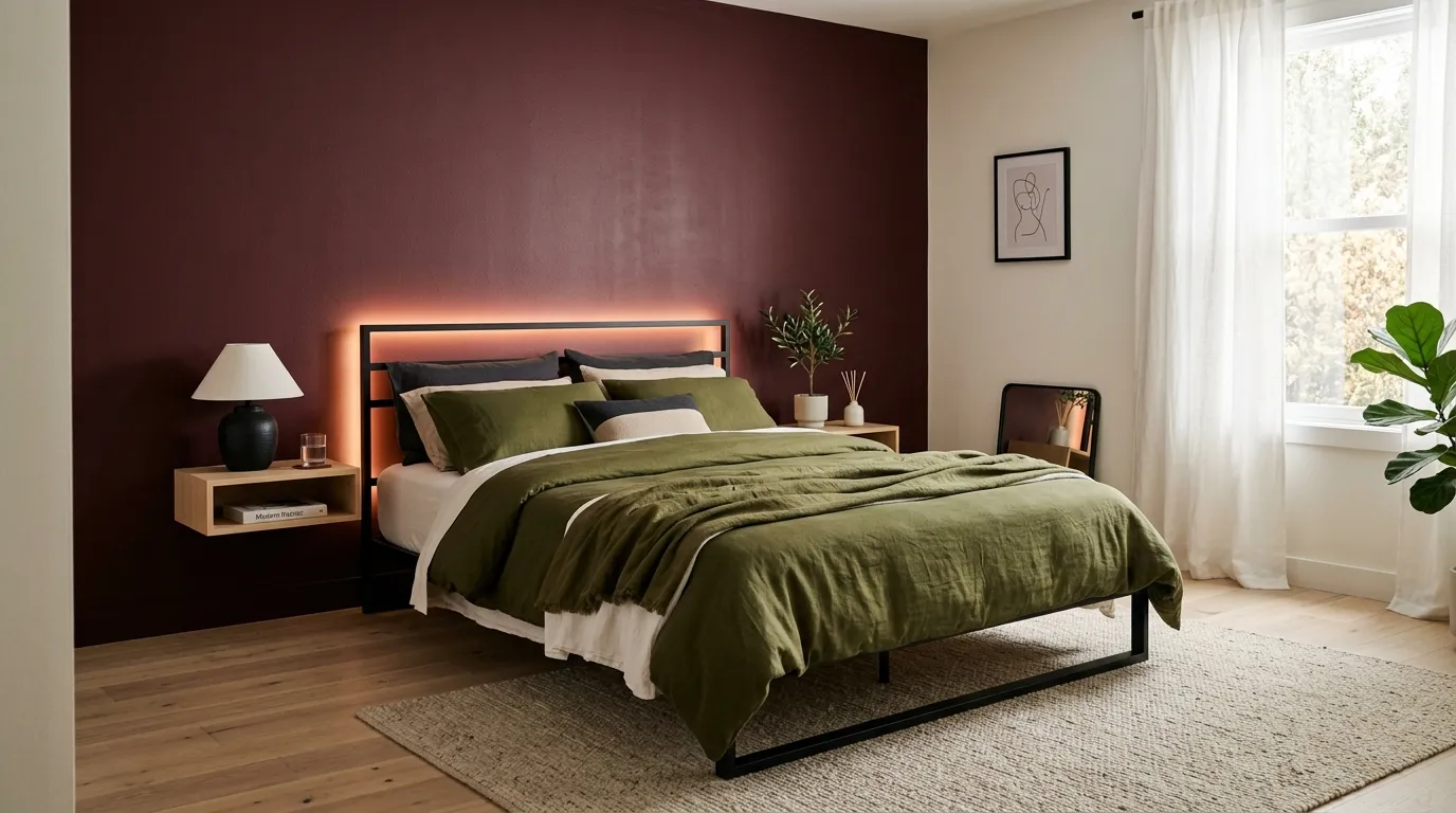 Burgundy Accent Wall