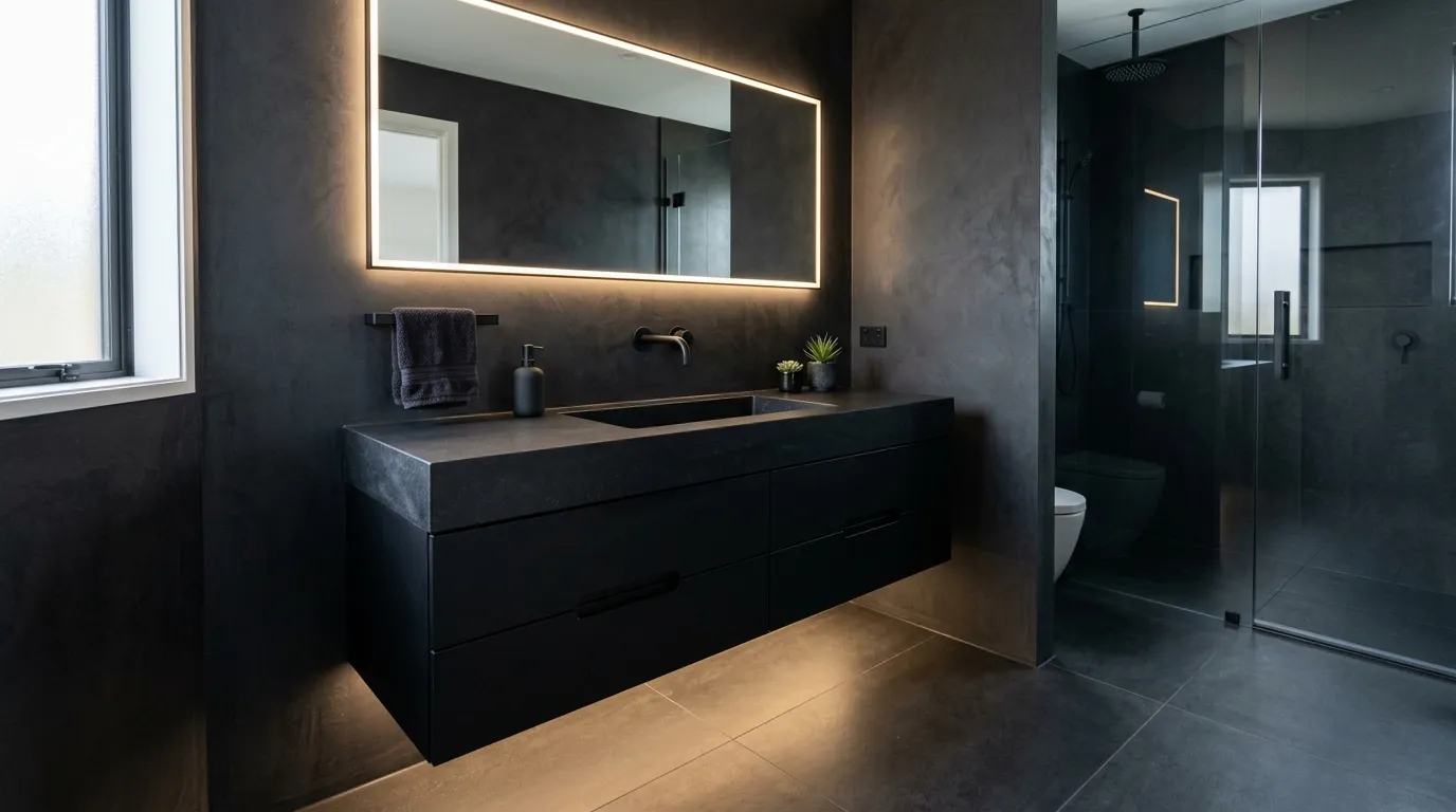 Floating Black Vanity