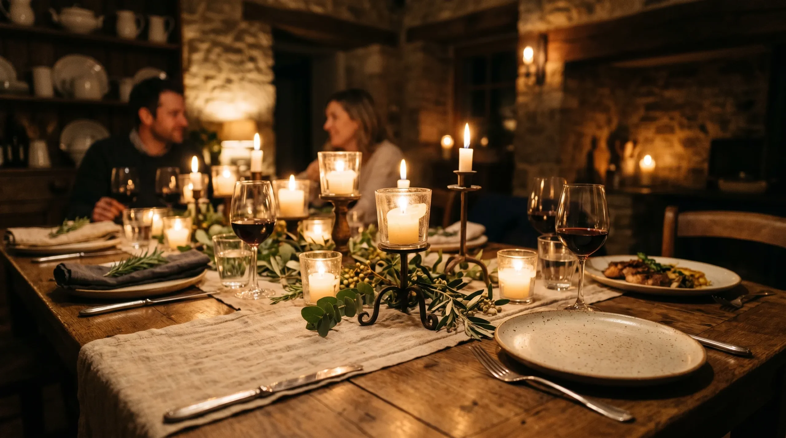 Candlelit Dining Setup