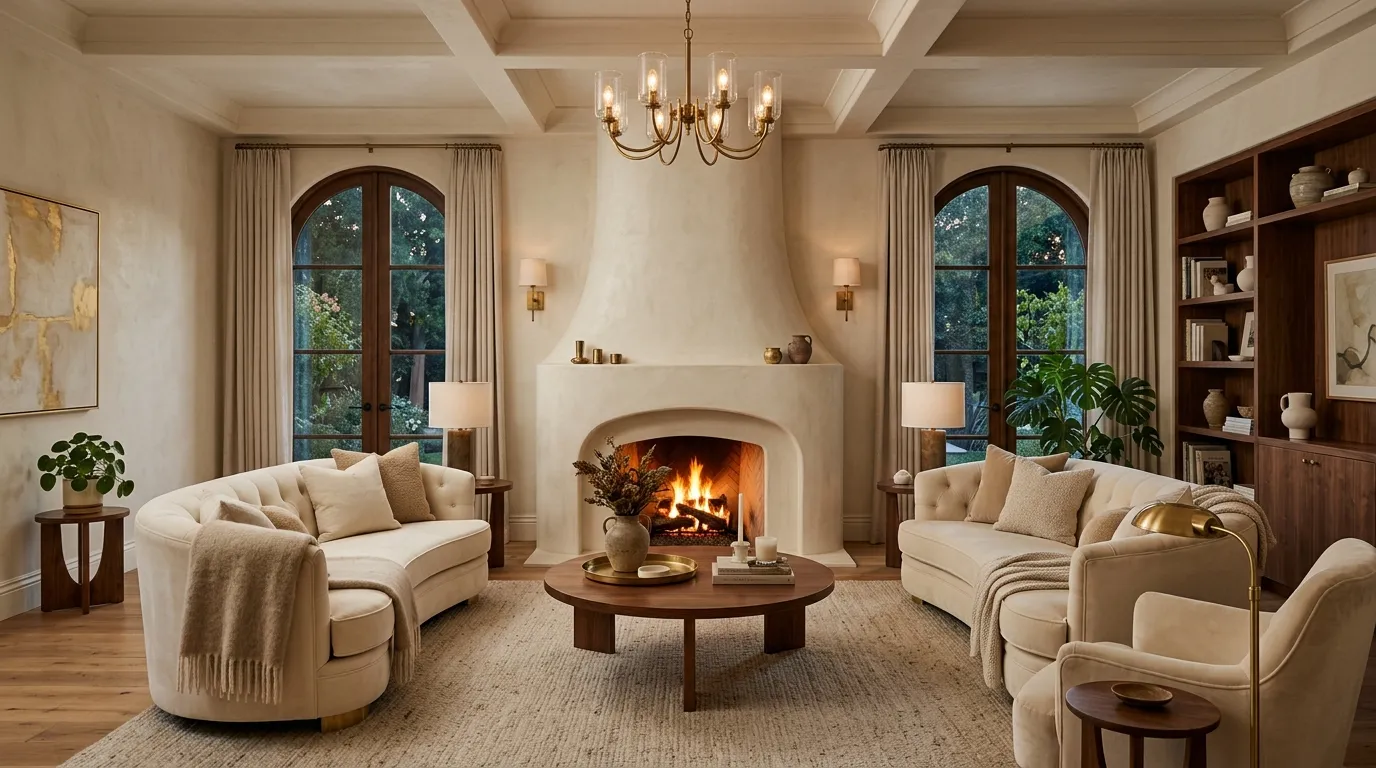 Curved Fireplace Feature