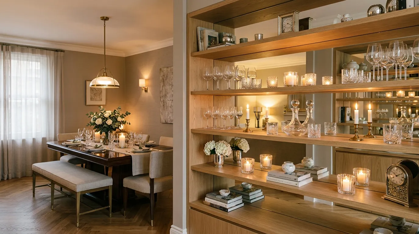 Mirror-Back Shelves