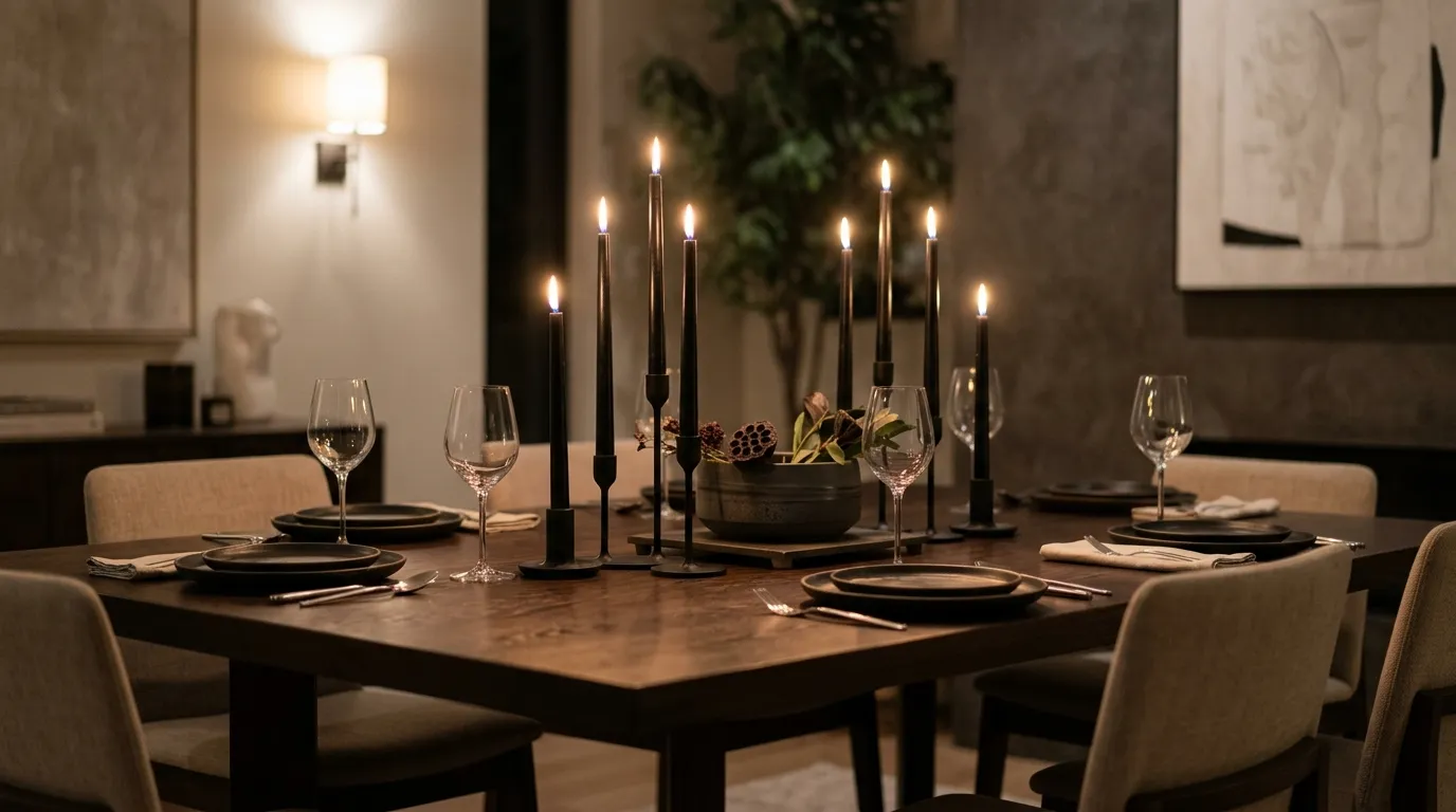 Black Candle Centerpiece