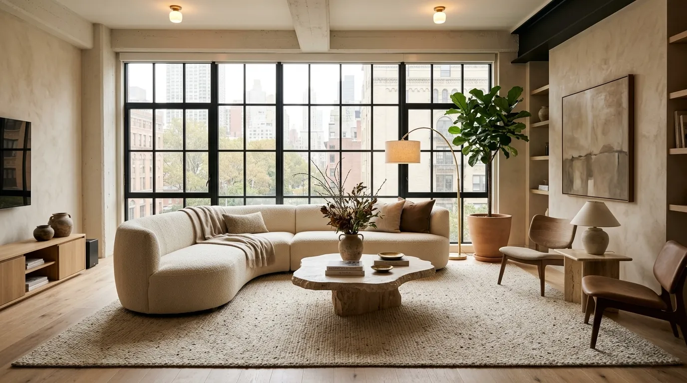 Curved Bouclé Seating