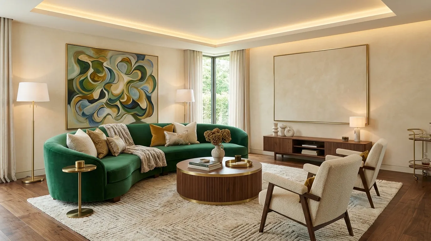 Curved Velvet Seating