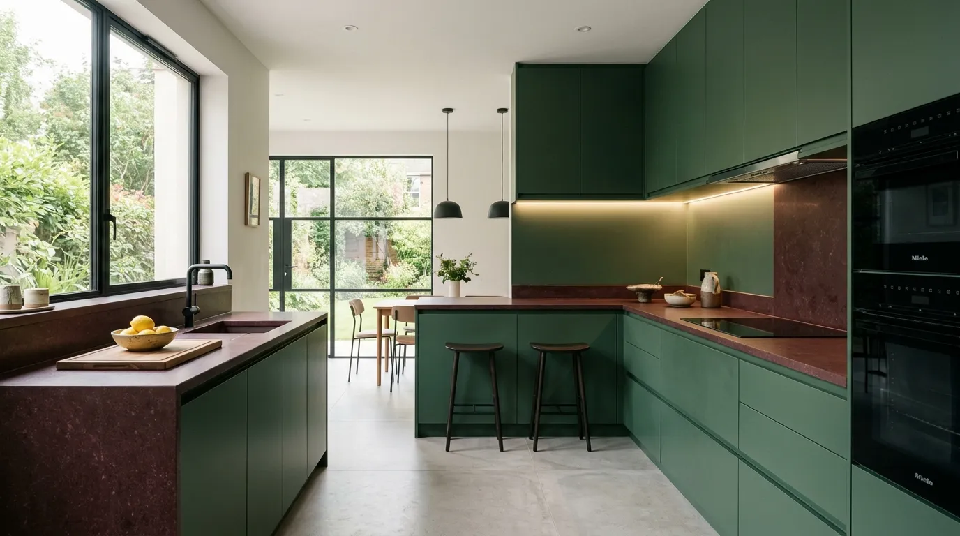 Matte Green Cabinets