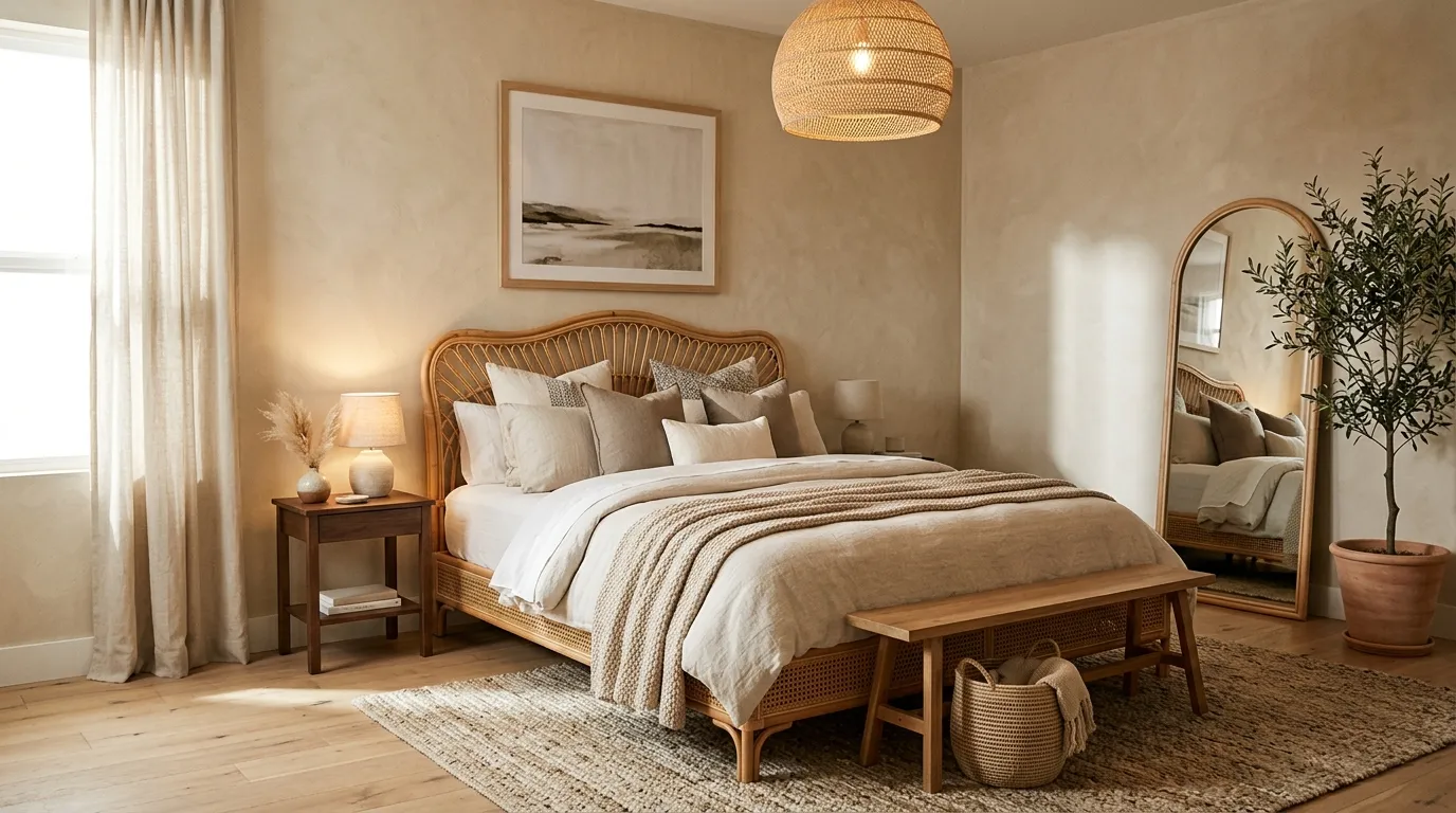 Rattan Statement Bed