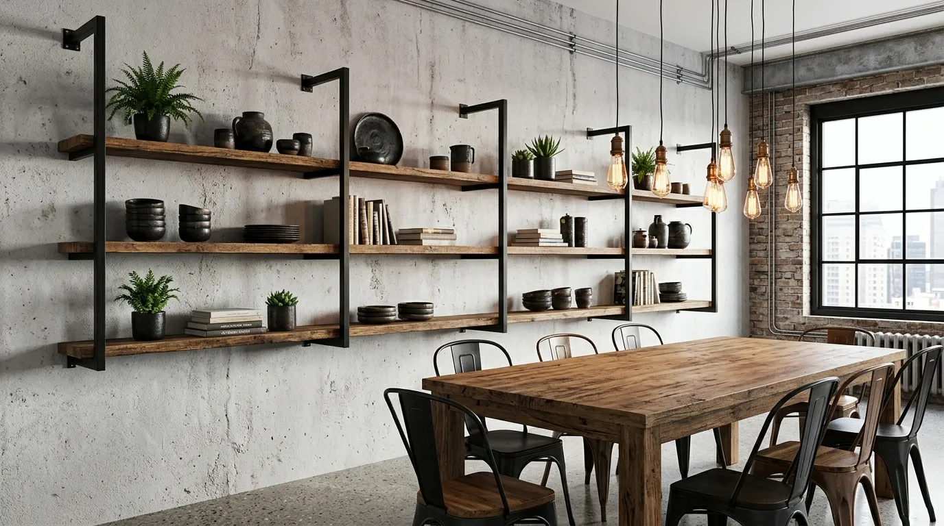 Black Metal Frame Shelves
