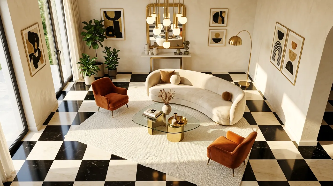 Checkerboard Glam Floor