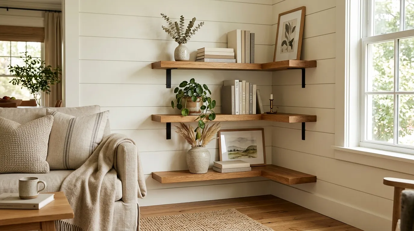 Floating Corner Shelves