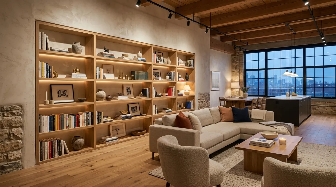 Integrated Open Shelving