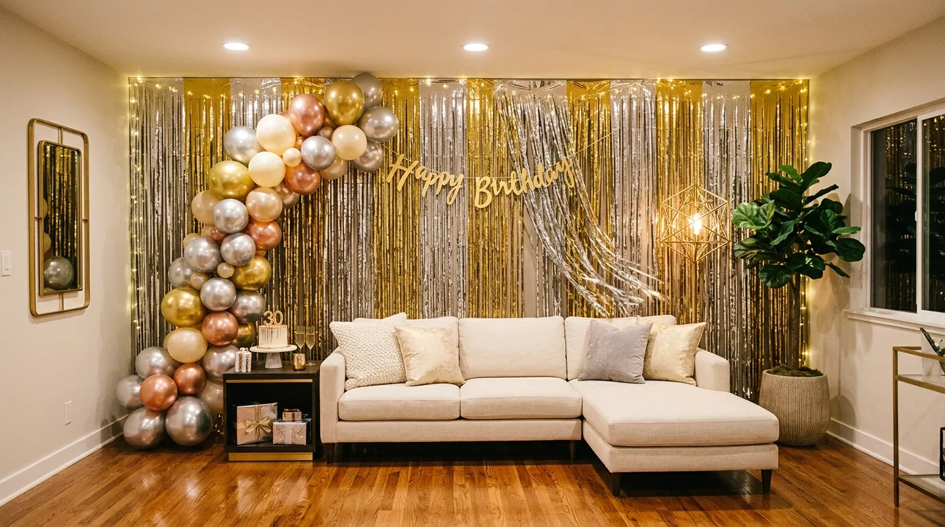 Metallic Fringe Curtain