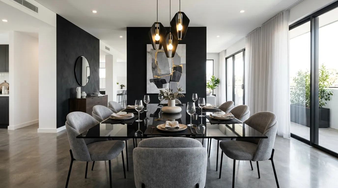 Black Glass Table