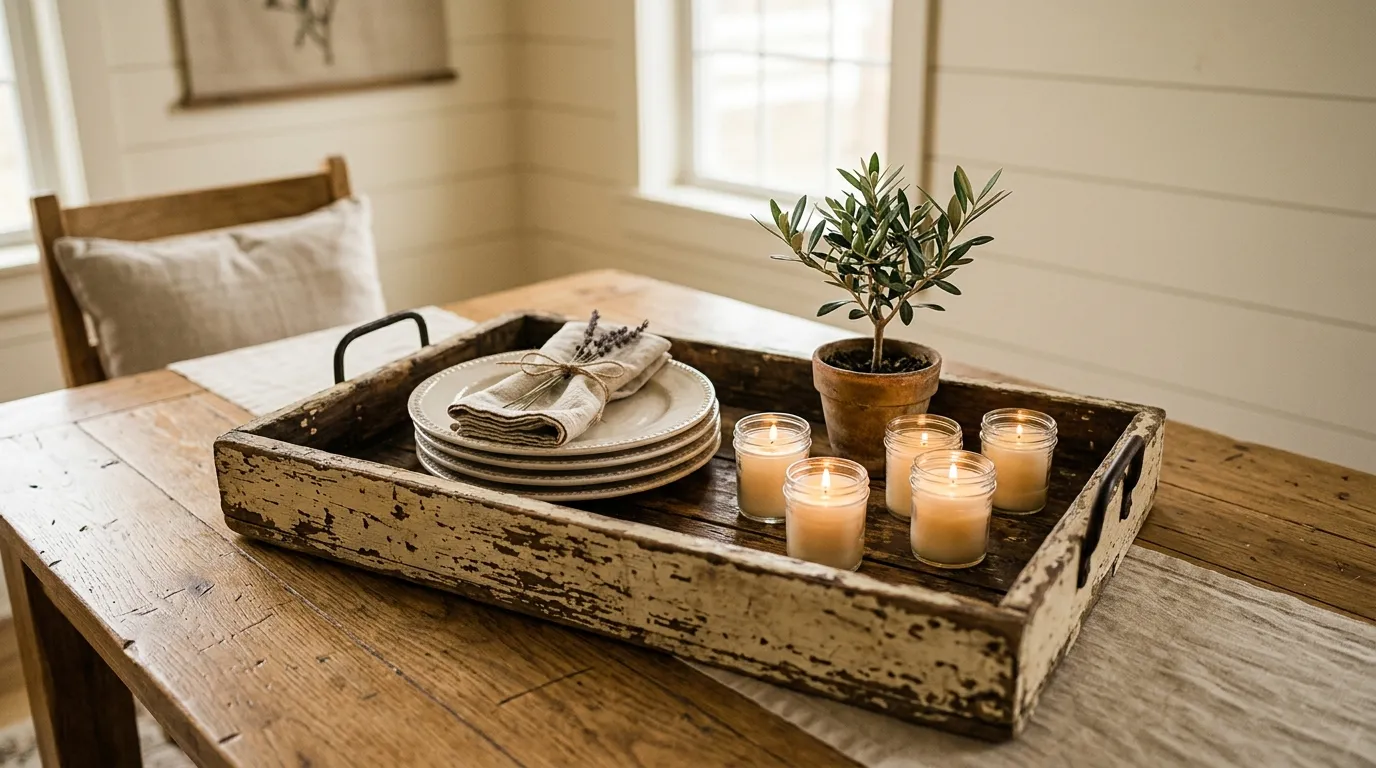 Distressed Wood Tray