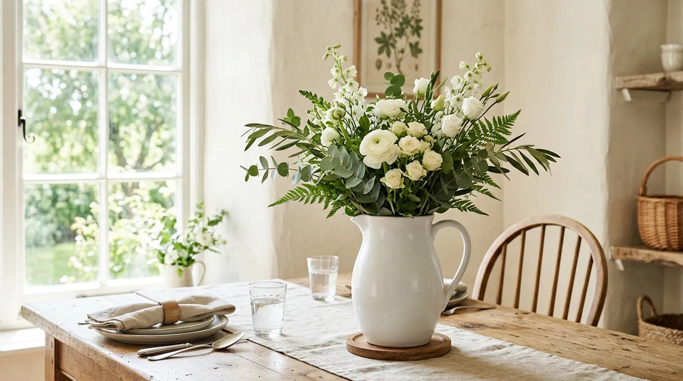 White Ceramic Pitcher
