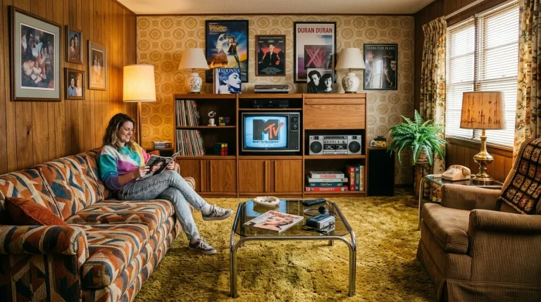 80s living room retro vintage