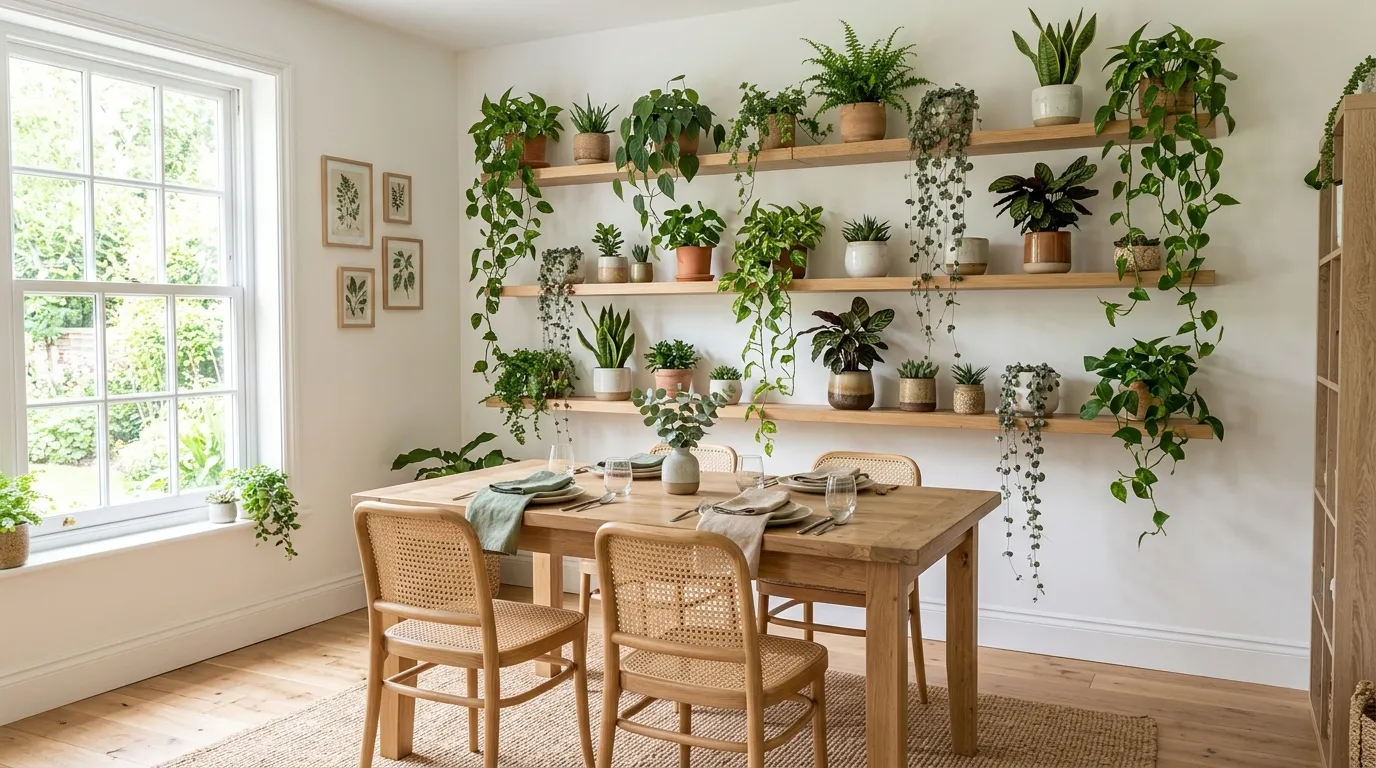 Greenery-Focused Shelves