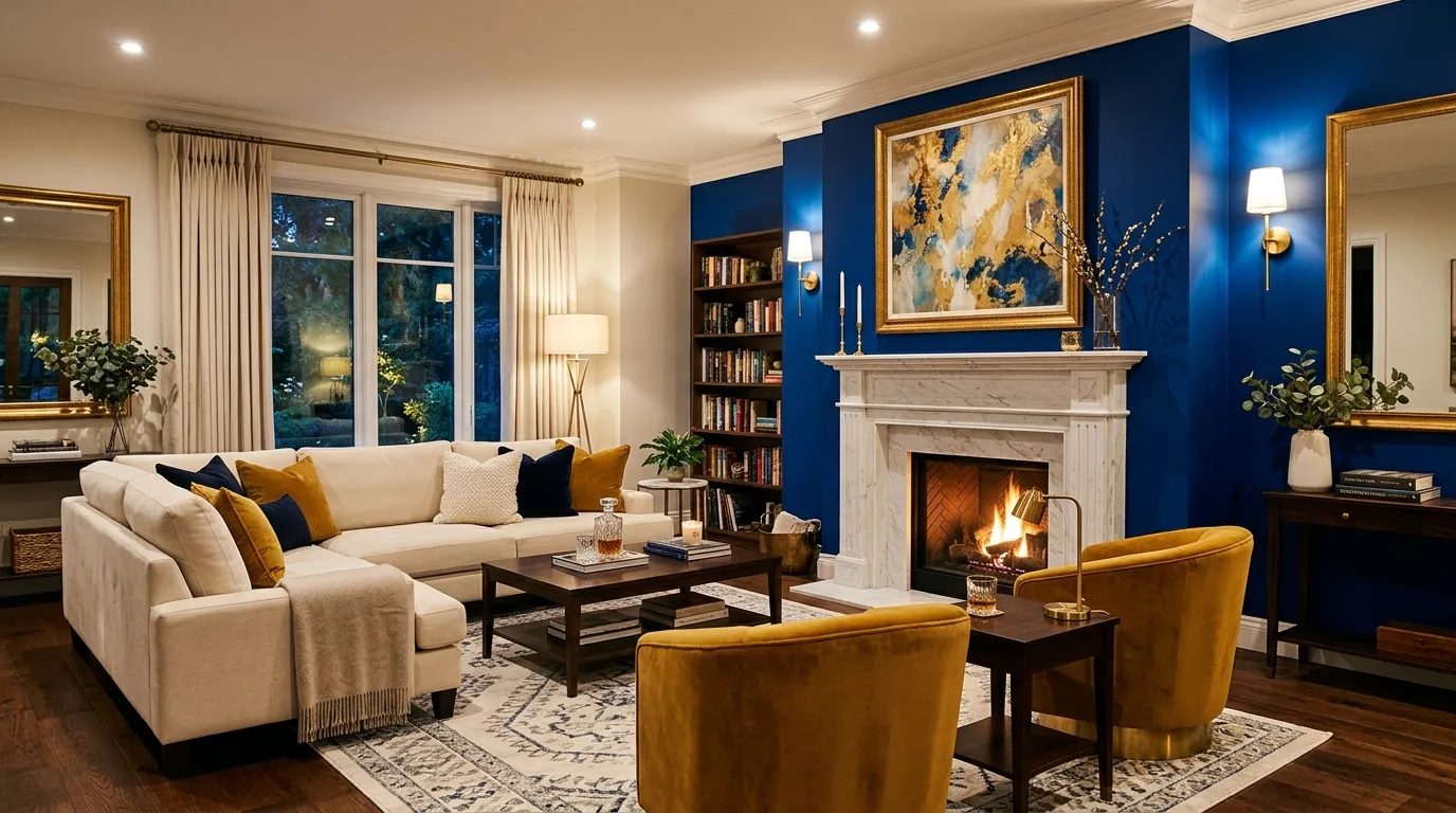 Royal Blue Fireplace