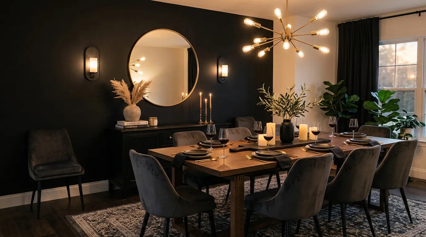25 Luxurious Black Dining Room Decor Ideas for Home Style
